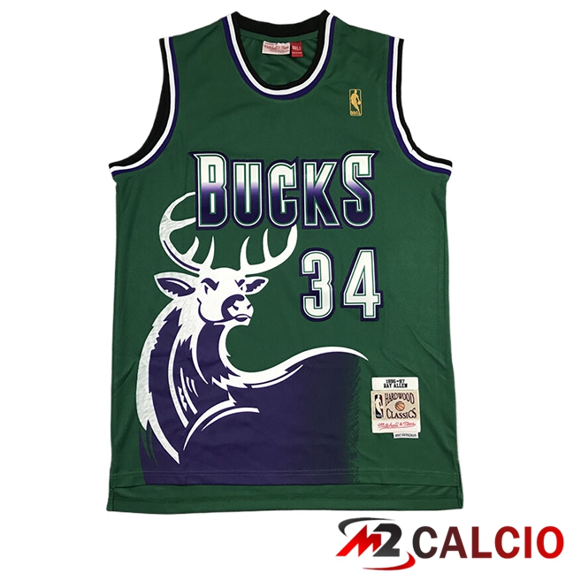 Maglie Milwaukee Bucks (ALLEN #34) 2025/2026 Verde/Viola Maglie Milwaukee Bucks (ALLEN #34) 2025/2026 Verde/Viola