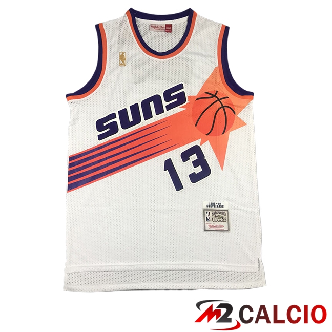 Maglie Phoenix Suns (NASH #13) 2025/2026 Bianco/Arancia Maglie Phoenix Suns (NASH #13) 2025/2026 Bianco/Arancia