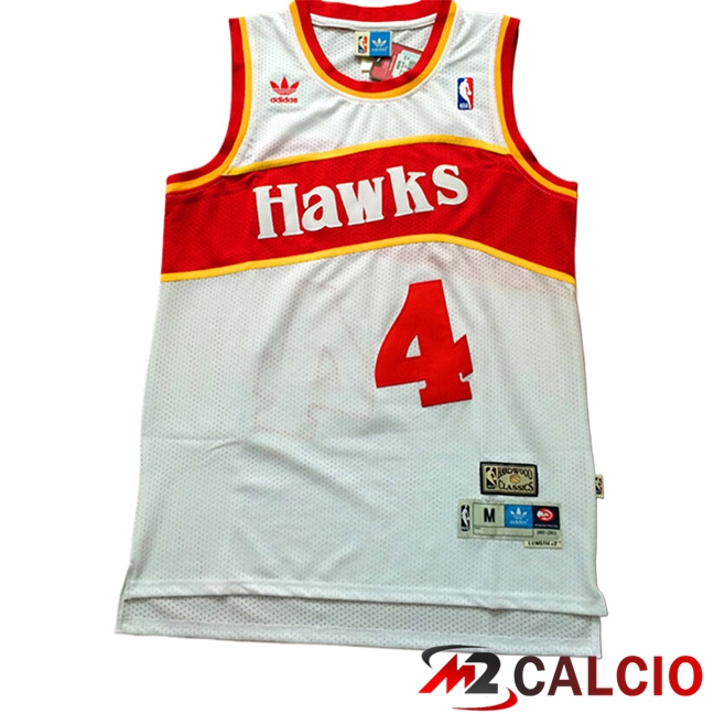Maglie Atlanta Hawks (WEBB #4) 2025/2026 Bianco/Rosso Maglie Atlanta Hawks (WEBB #4) 2025/2026 Bianco/Rosso