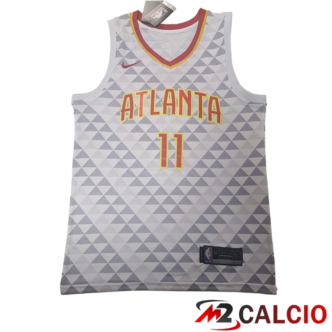 Maglie Atlanta Hawks (YOUNG #11) 2025/2026 Bianco/Grigio Maglie Atlanta Hawks (YOUNG #11) 2025/2026 Bianco/Grigio