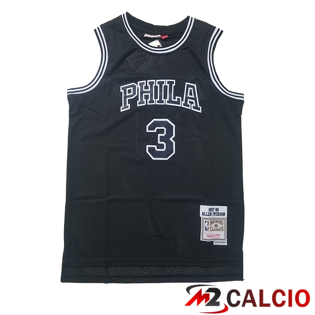 Maglie Philadelphia 76ers (IVERSON #3) 2025/2026 Nero Maglie Philadelphia 76ers (IVERSON #3) 2025/2026 Nero