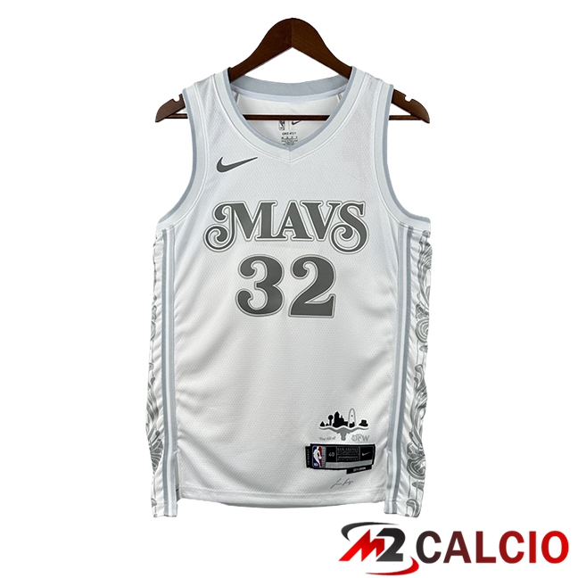 Maglie Dallas Mavericks (FLAGG #32) 2025/2026 Bianco/Grigio Maglie Dallas Mavericks (FLAGG #32) 2025/2026 Bianco/Grigio