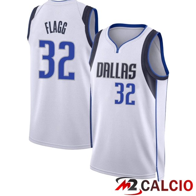 Maglie Dallas Mavericks (FLAGG #32) 2025/2026 Bianco/Blu/Nero Maglie Dallas Mavericks (FLAGG #32) 2025/2026 Bianco/Blu/Nero