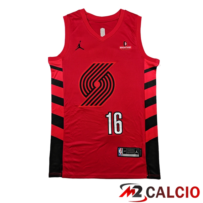 Maglie Portland Trail Blazers (YANG #16) 2025/2026 Rosso/Nero Maglie Portland Trail Blazers (YANG #16) 2025/2026 Rosso/Nero
