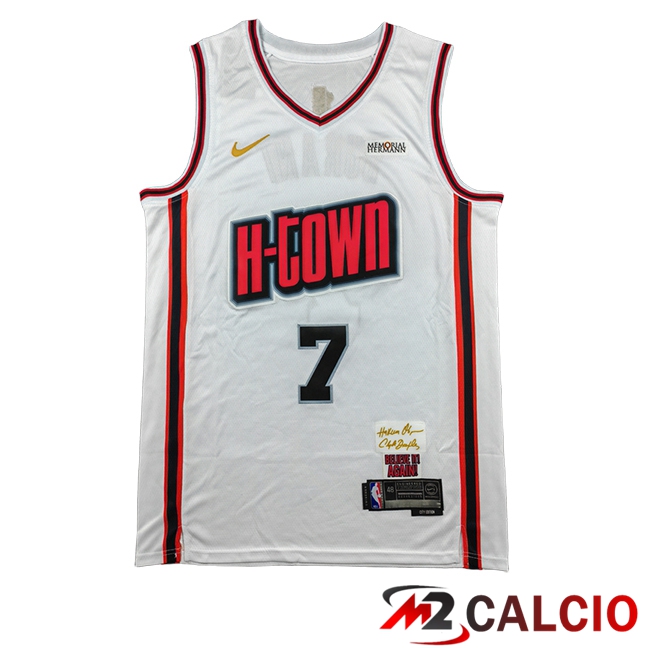 Maglie Houston Rockets (DURANT #7) 2025/2026 Bianco/Rosso/Nero Maglie Houston Rockets (DURANT #7) 2025/2026 Bianco/Rosso/Nero