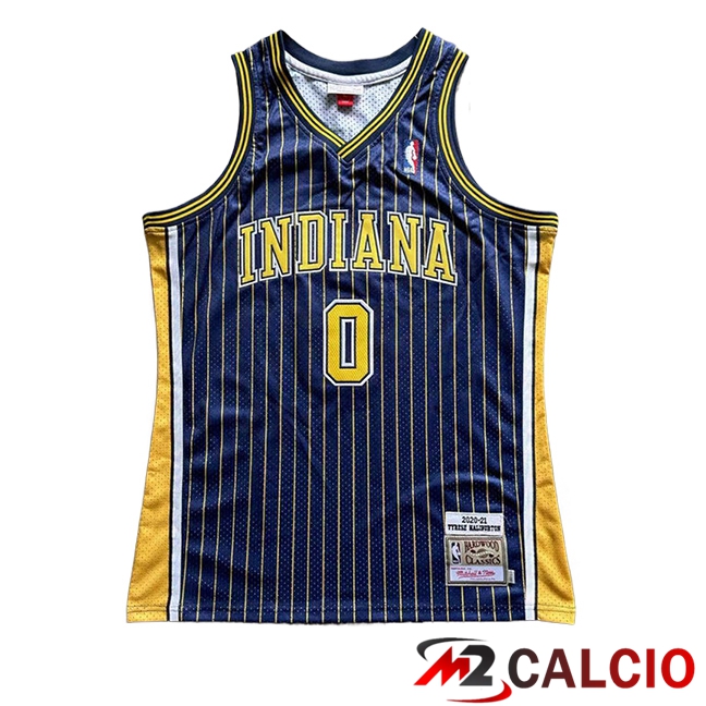 Maglie Indiana Pacers (HALIBURTON #0) 2025/2026 Blu/Giallo/Bianco Maglie Indiana Pacers (HALIBURTON #0) 2025/2026 Blu/Giallo/Bianco
