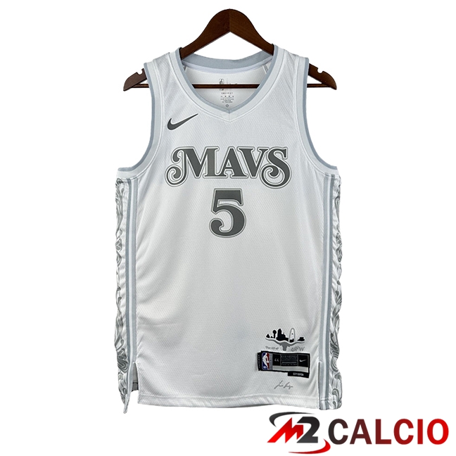 Maglie Dallas Mavericks (RUSSELL #5) 2025/2026 Bianco/Grigio Maglie Dallas Mavericks (RUSSELL #5) 2025/2026 Bianco/Grigio