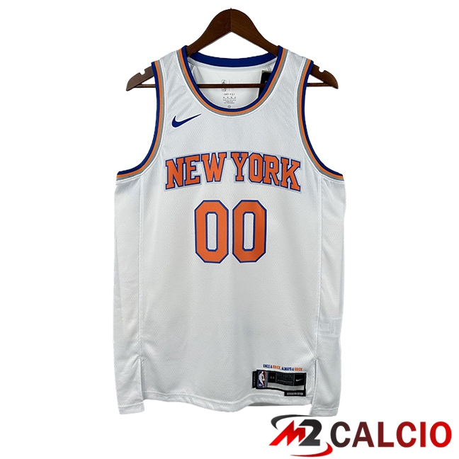 Maglie New York Knicks (CLARKSON #00) 2025/2026 Bianco/Arancia Maglie New York Knicks (CLARKSON #00) 2025/2026 Bianco/Arancia