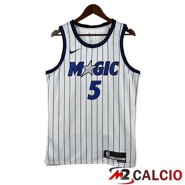 Maglie Orlando Magic (BANCHERO #5) 2025/2026 Bianco/Blu/Nero Maglie Orlando Magic (BANCHERO #5) 2025/2026 Bianco/Blu/Nero