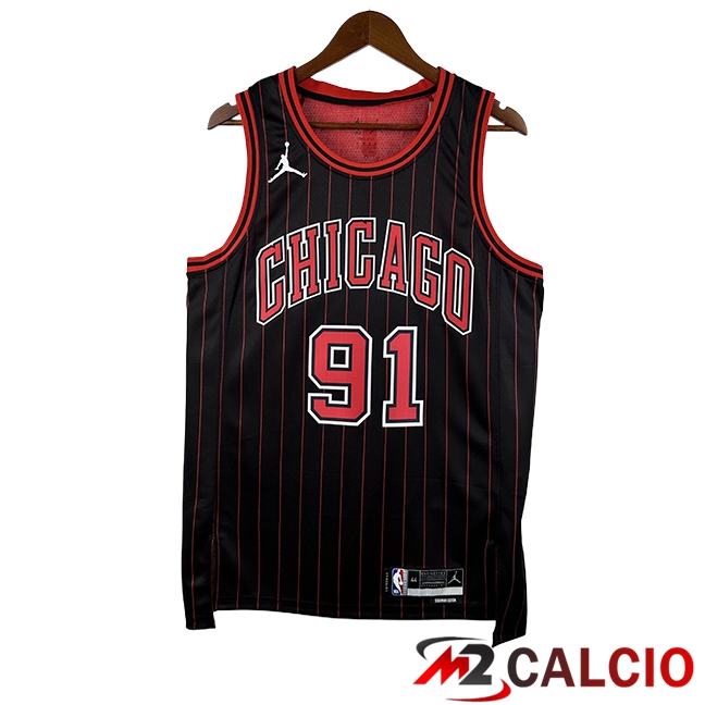 Maglie Chicago Bulls (RODMAN #91) 2025/2026 Nero/Rosso - MD.3 Maglie Chicago Bulls (RODMAN #91) 2025/2026 Nero/Rosso - MD.3
