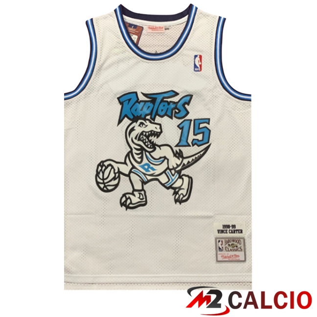 Maglie Toronto Raptors (CARTER #15) 2025/2026 Beige/Blu Maglie Toronto Raptors (CARTER #15) 2025/2026 Beige/Blu