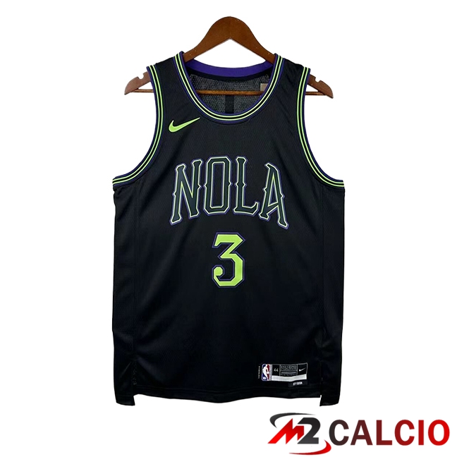 Maglie New Orleans Pelicans (POOLE #3) 2025/2026 Nero/Verde Maglie New Orleans Pelicans (POOLE #3) 2025/2026 Nero/Verde