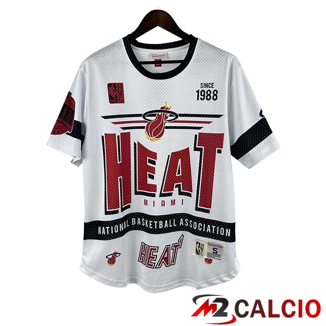 Maglie Miami Heat Retro 2025/2026 Bianco/Rosso/Nero Maglie Miami Heat Retro 2025/2026 Bianco/Rosso/Nero