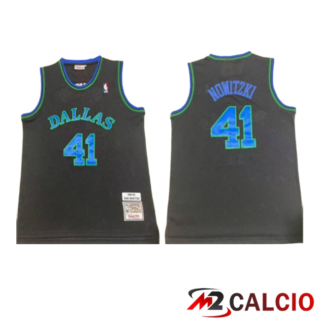 Maglie Dallas Mavericks (NOWITZKI #41) 2025/2026 Nero/Blu Maglie Dallas Mavericks (NOWITZKI #41) 2025/2026 Nero/Blu