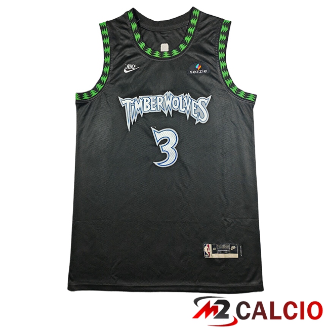 Maglie Minnesota Timberwolves (McDANIELS #3) 2025/2026 Nero/Verde Maglie Minnesota Timberwolves (McDANIELS #3) 2025/2026 Nero/Verde