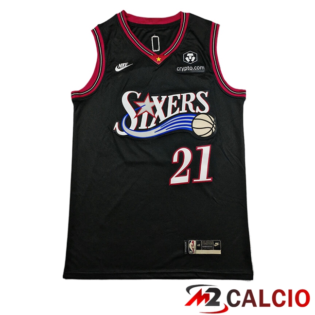 Maglie Philadelphia 76ers (EMBIID #21) 2025/2026 Nero/Rosso Maglie Philadelphia 76ers (EMBIID #21) 2025/2026 Nero/Rosso