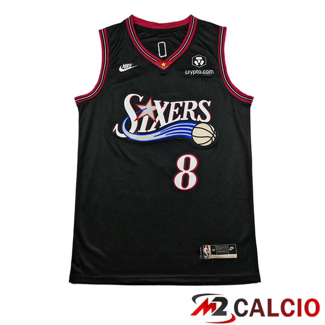 Maglie Philadelphia 76ers (GEORGE #8) 2025/2026 Nero/Rosso Maglie Philadelphia 76ers (GEORGE #8) 2025/2026 Nero/Rosso