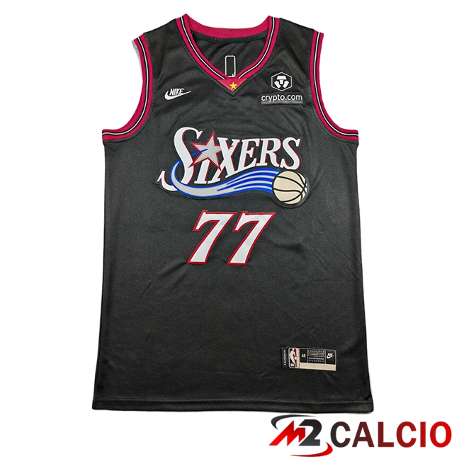 Maglie Philadelphia 76ers (EDGECOMBE #77) 2025/2026 Nero/Rosso Maglie Philadelphia 76ers (EDGECOMBE #77) 2025/2026 Nero/Rosso