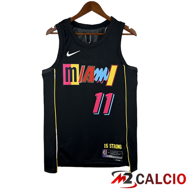 Maglie Miami Heat (JAQUEZ JR. #11) 2024/2025 Nero/Giallo/Rosa Maglie Miami Heat (JAQUEZ JR. #11) 2024/2025 Nero/Giallo/Rosa