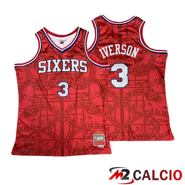 Maglie Philadelphia 76ers (IVERSON #3) 2025/2026 Rosso Maglie Philadelphia 76ers (IVERSON #3) 2025/2026 Rosso