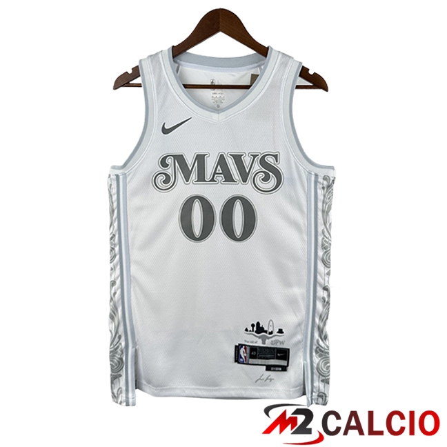 Maglie Dallas Mavericks (CHRISTIE #00) 2025/2026 Bianco/Grigio Maglie Dallas Mavericks (CHRISTIE #00) 2025/2026 Bianco/Grigio
