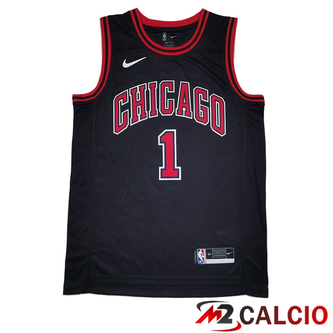 Maglie Chicago Bulls (Rosa #1) 2025/2026 Nero/Rosso Maglie Chicago Bulls (Rosa #1) 2025/2026 Nero/Rosso