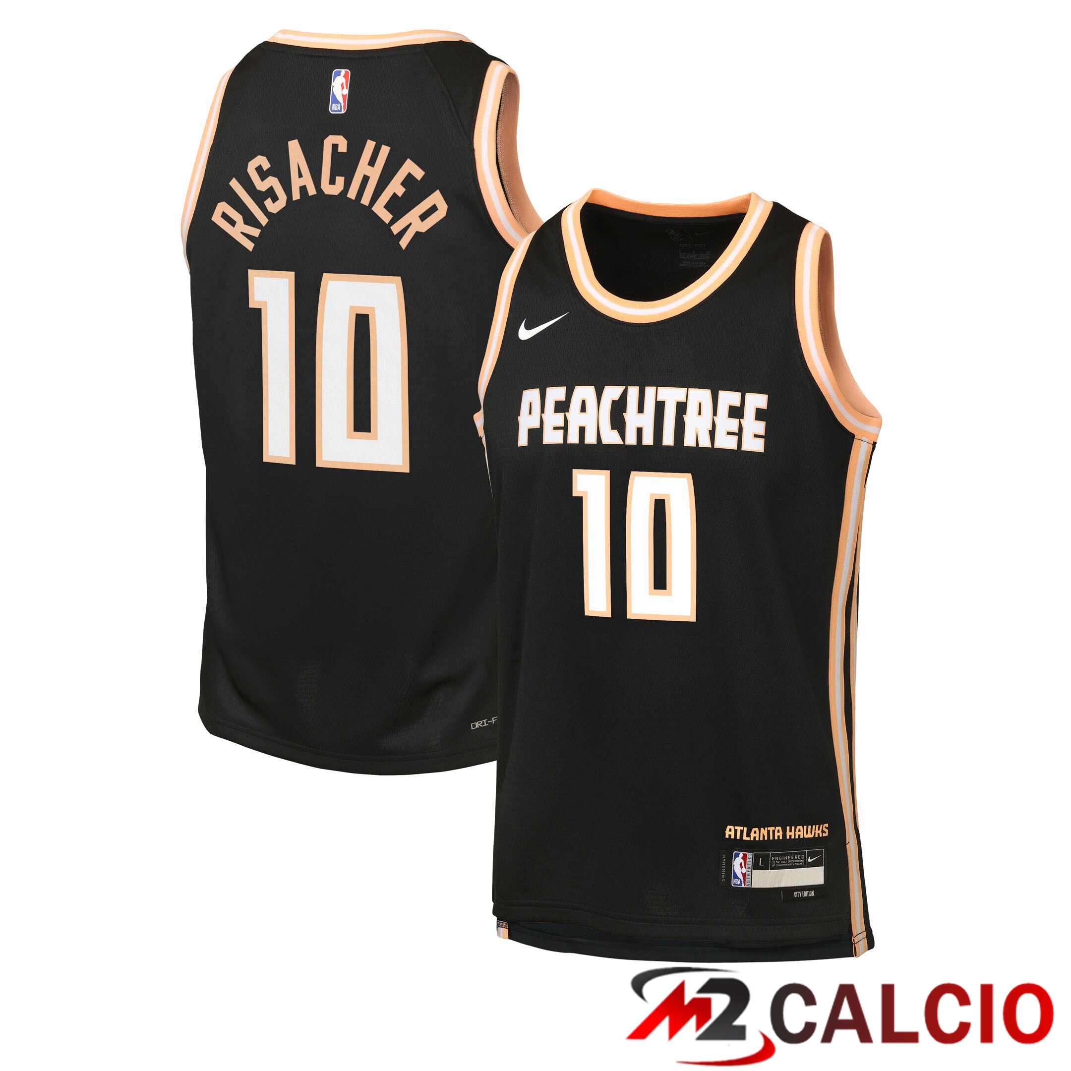 Maglie Atlanta Hawks Nike 2025/26 City Edition Swingman - Nera - Zaccharie Risacher - Gioventu Maglie Atlanta Hawks Nike 2025/26 City Edition Swingman - Nera - Zaccharie Risacher - Gioventu