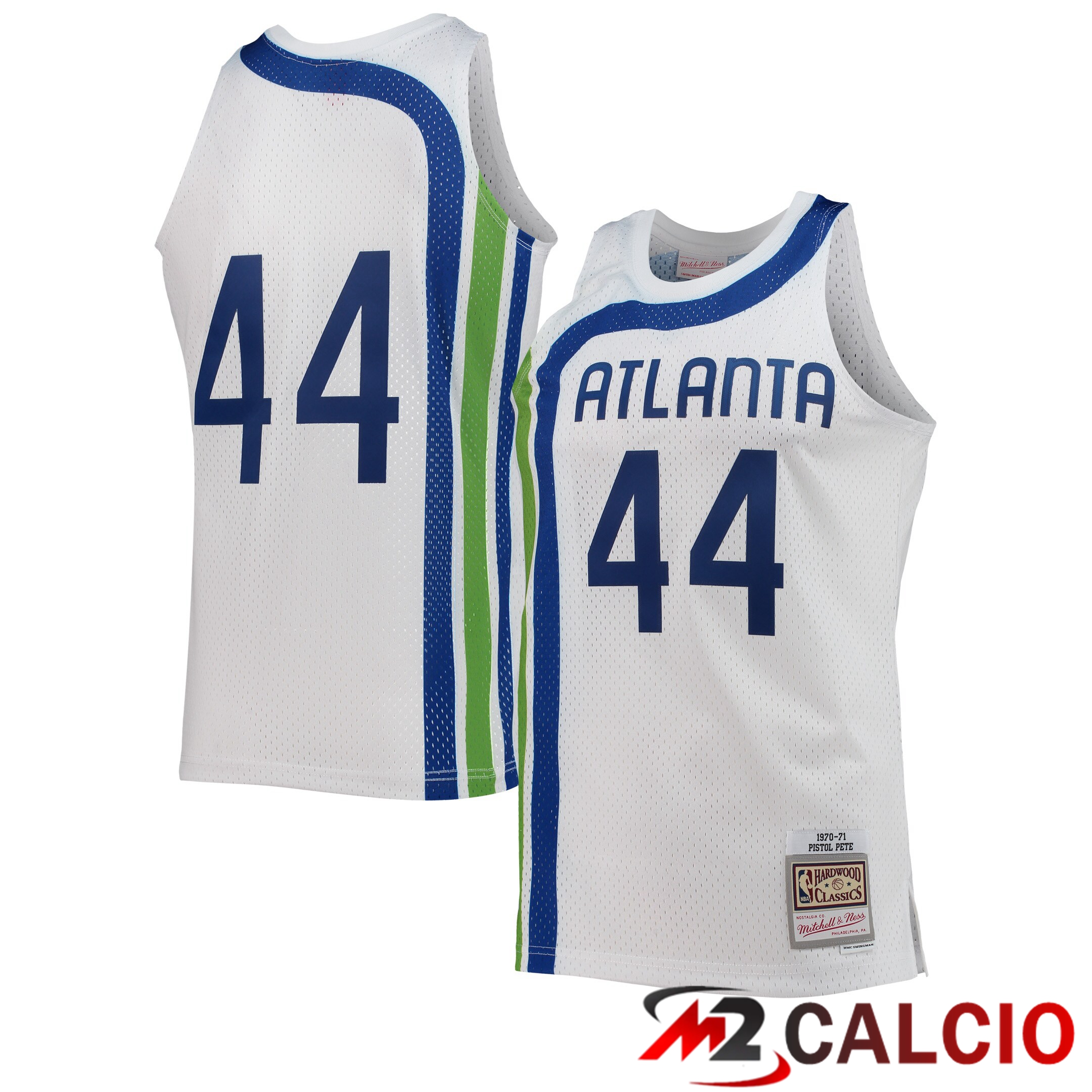 Maglie Da Uomo Mitchell & Ness Pete Maravich Atlanta Hawks Bianca 1970/71 Hardwood Classics Swingman Maglie Da Uomo Mitchell & Ness Pete Maravich Atlanta Hawks Bianca 1970/71 Hardwood Classics Swingman