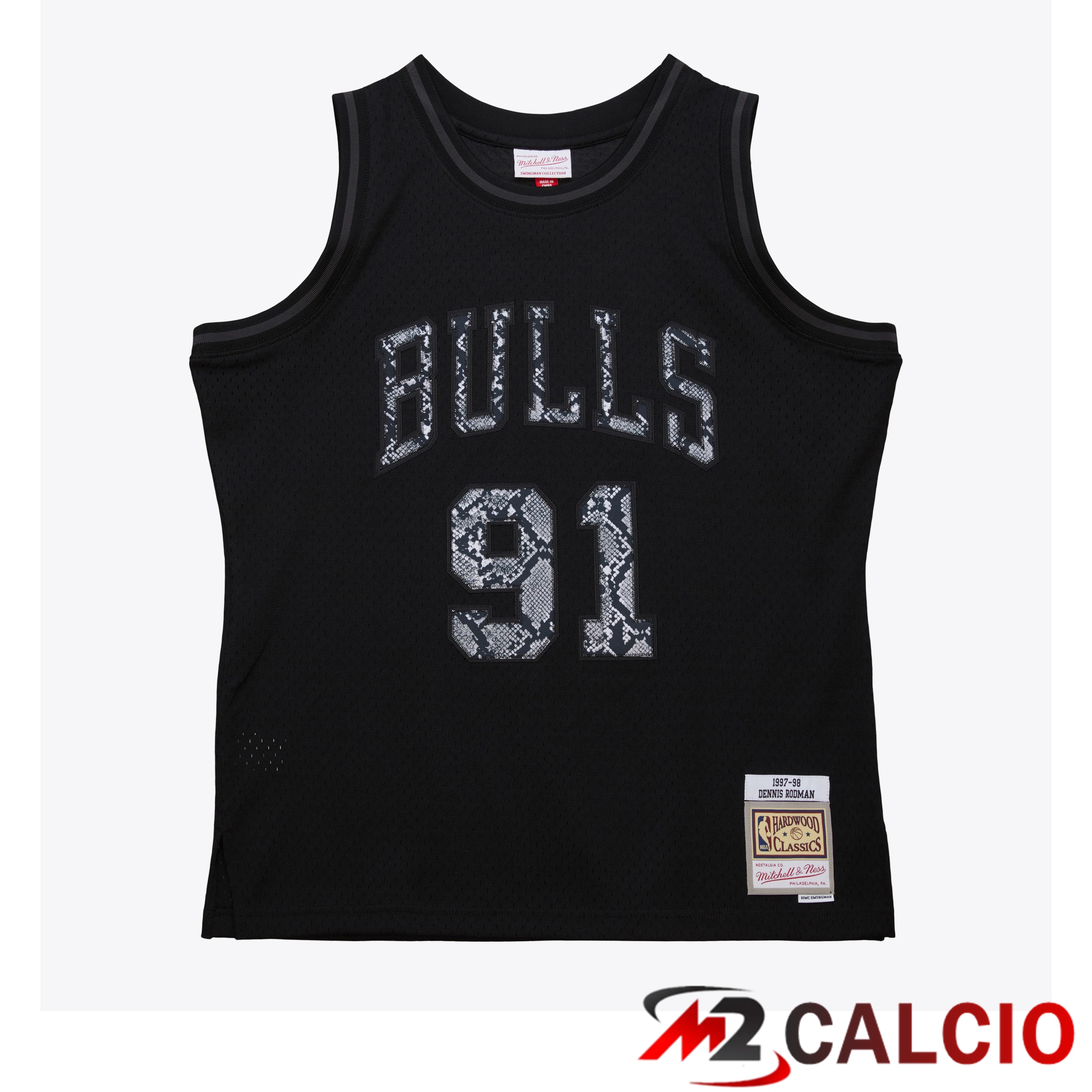 Maglie Chicago Bulls Mitchell & Ness In Pelle Effetto Serpente Swingman Dennis Rodman 1997-98 Maglie Chicago Bulls Mitchell & Ness In Pelle Effetto Serpente Swingman Dennis Rodman 1997-98