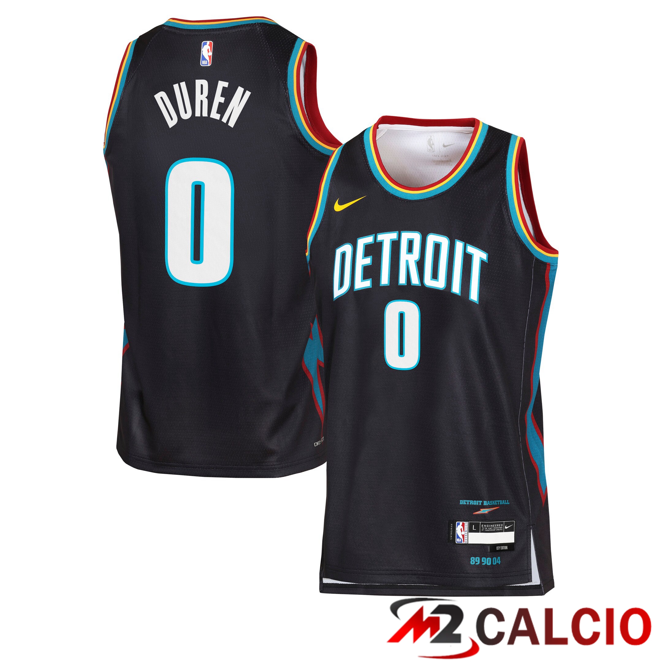 Maglie Detroit Pistons Nike 2025/26 City Edition Swingman - Nera - Jalen Duren - Gioventu Maglie Detroit Pistons Nike 2025/26 City Edition Swingman - Nera - Jalen Duren - Gioventu