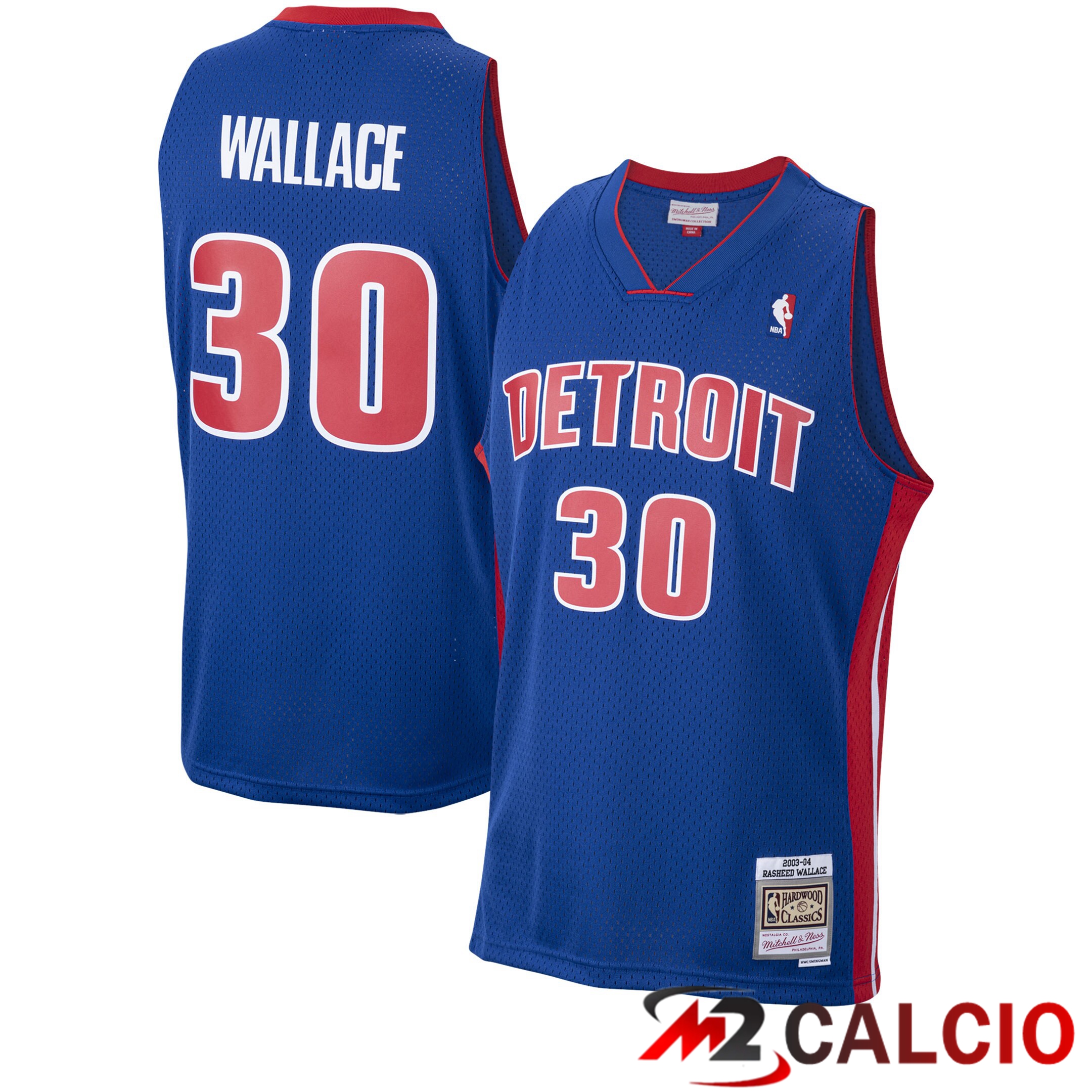Maglie Mitchell & Ness Rasheed Wallace Royal Detroit Pistons 2003/04 Hardwood Classics Swingman Maglie Da Uomo Maglie Mitchell & Ness Rasheed Wallace Royal Detroit Pistons 2003/04 Hardwood Classics Swingman Maglie Da Uomo