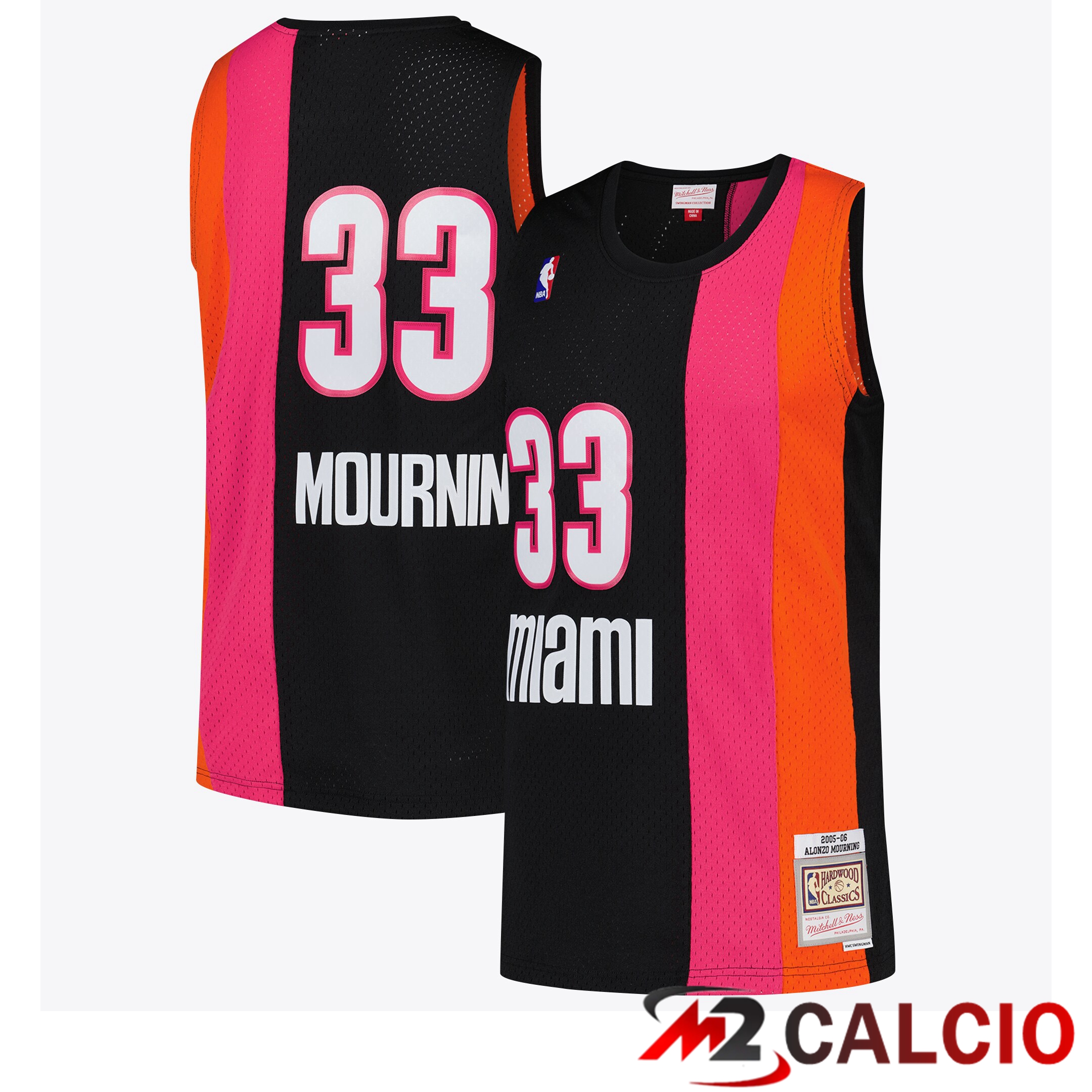 Maglie Miami Heat NBA Alonzo Mourning Hardwood Classics Road Di Mitchell & Ness - Uomo Maglie Miami Heat NBA Alonzo Mourning Hardwood Classics Road Di Mitchell & Ness - Uomo
