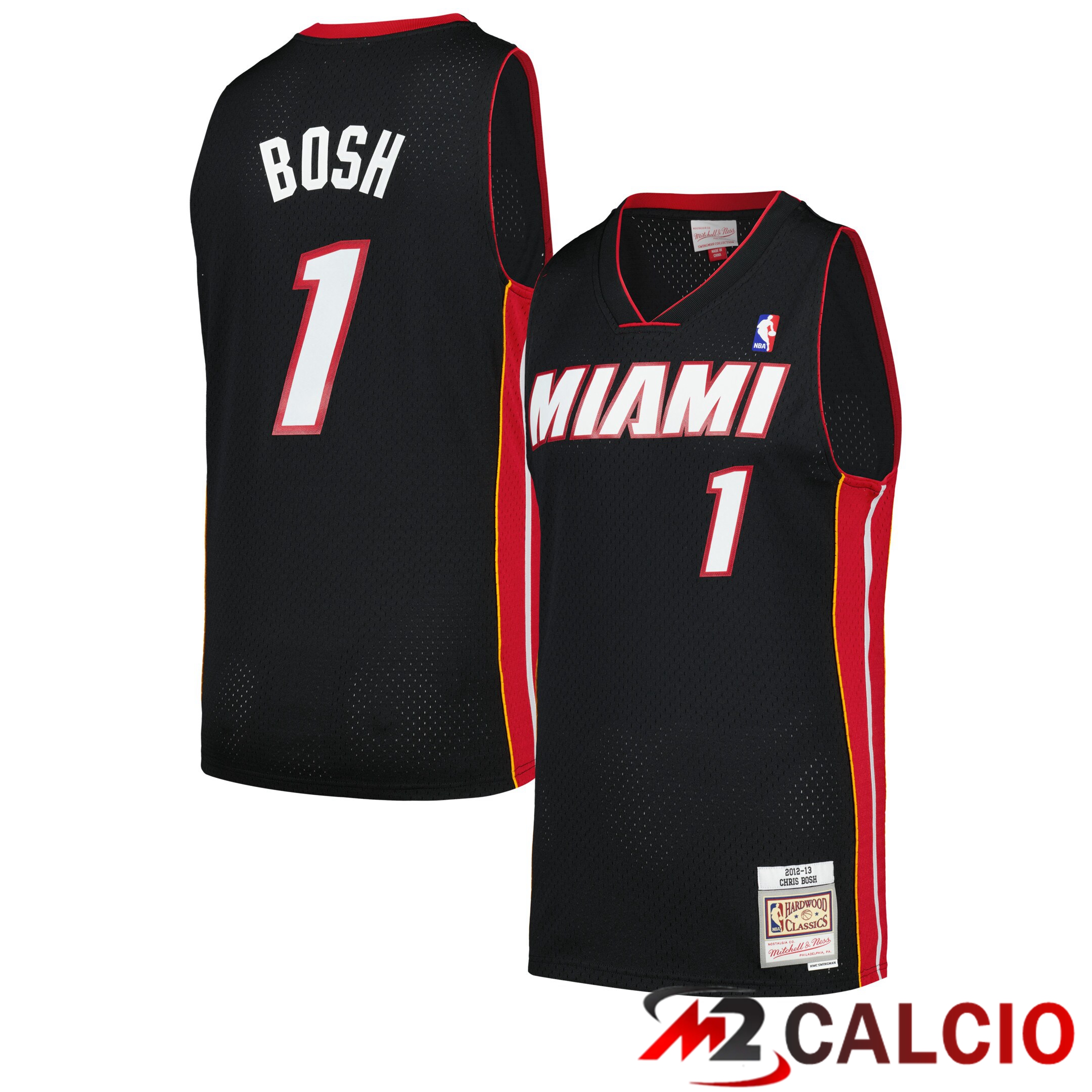 Maglie Mitchell & Ness Chris Bosh Miami Heat Nera 2012/13 Hardwood Classics Swingman Da Uomo Maglie Mitchell & Ness Chris Bosh Miami Heat Nera 2012/13 Hardwood Classics Swingman Da Uomo