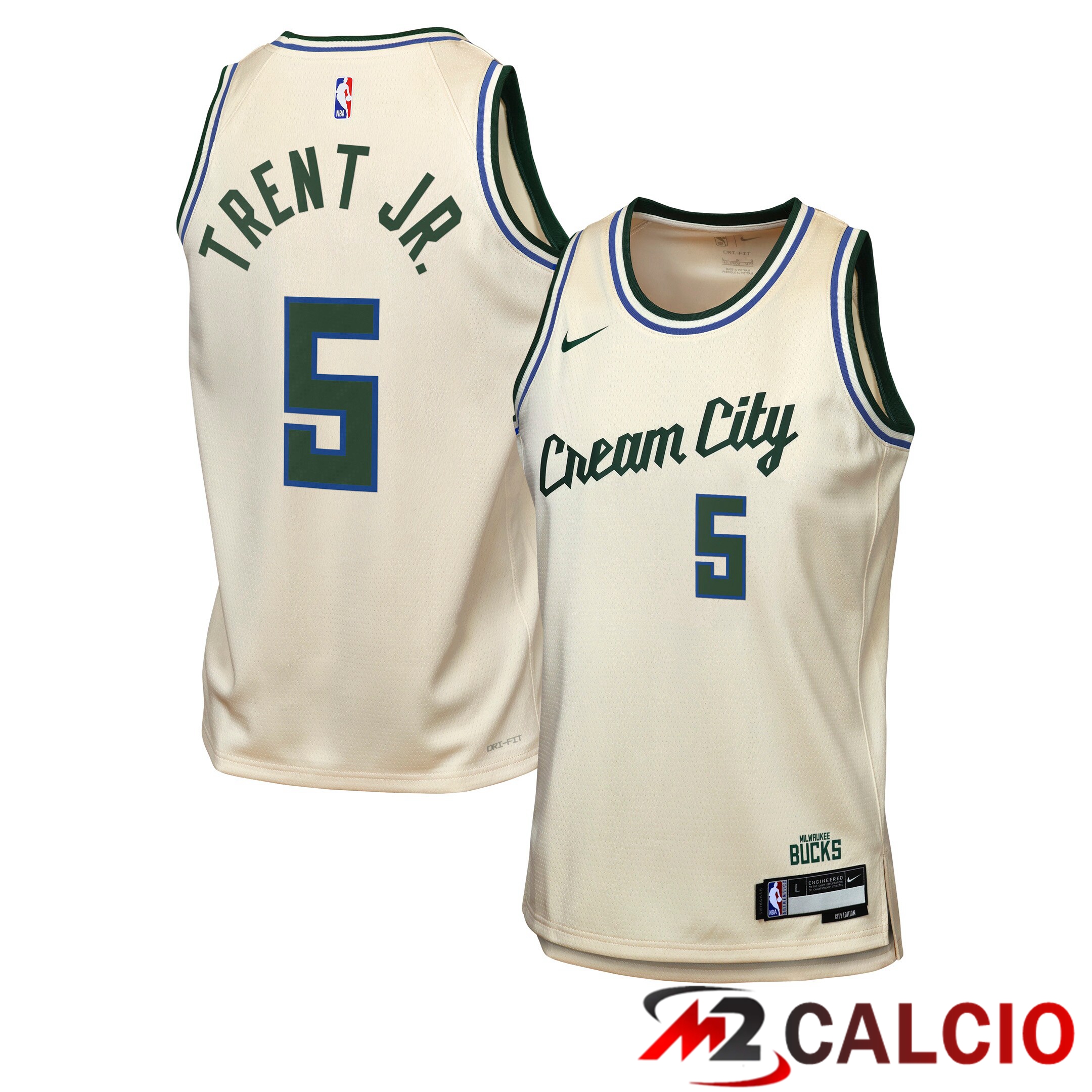 Maglie Milwaukee Bucks Nike 2025/26 City Edition Swingman - Crema - Gary Trent Jr. - Ragazzi Maglie Milwaukee Bucks Nike 2025/26 City Edition Swingman - Crema - Gary Trent Jr. - Ragazzi