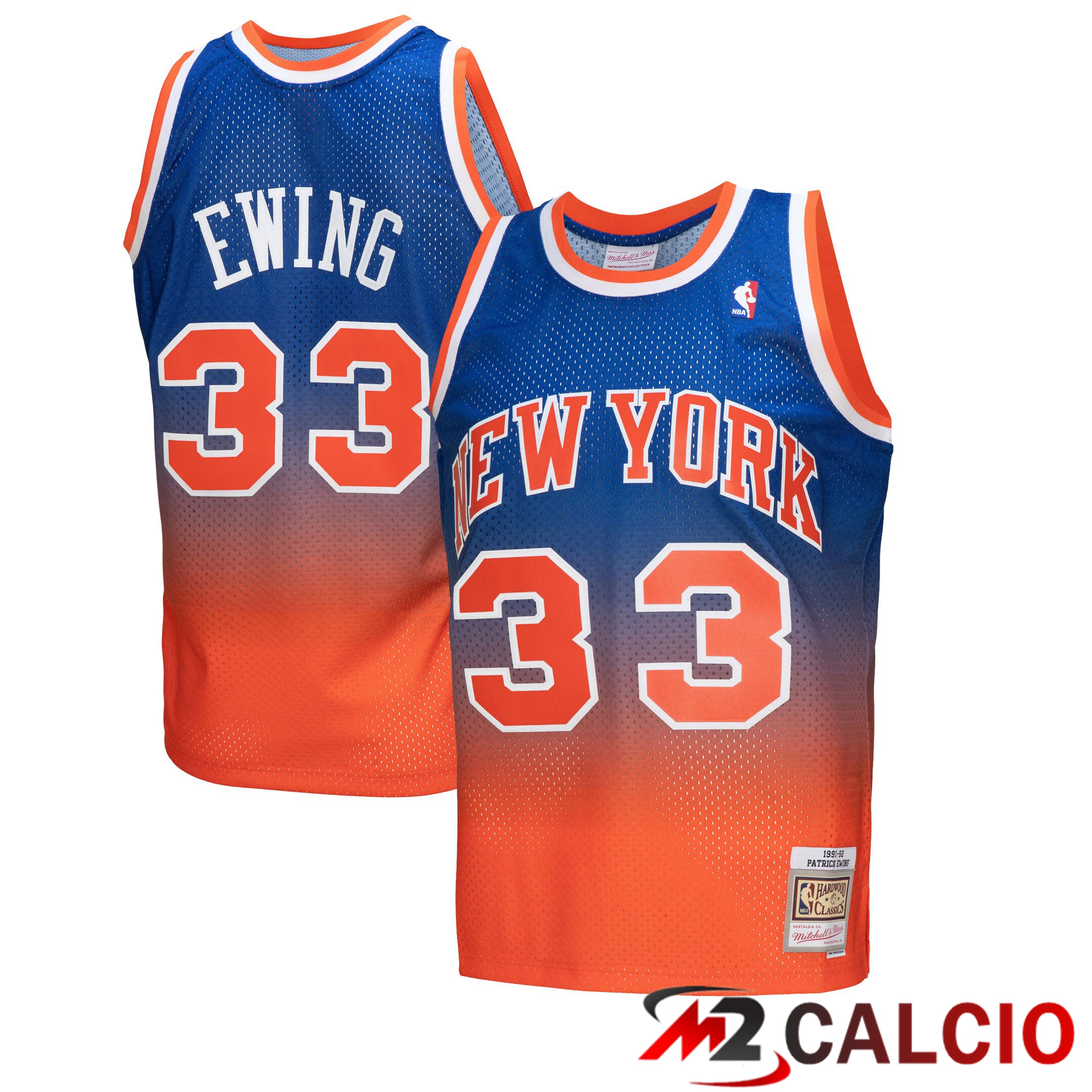 Maglie Da Uomo Mitchell & Ness Patrick Ewing Arancia/Royal New York Knicks 1991/92 Hardwood Classics Fadeaway Swingman Player Maglie Da Uomo Mitchell & Ness Patrick Ewing Arancia/Royal New York Knicks 1991/92 Hardwood Classics Fadeaway Swingman Player