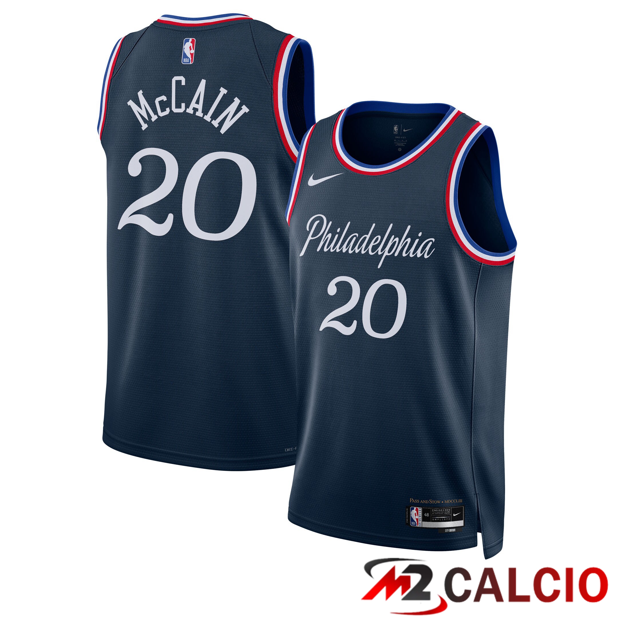 Maglie Philadelphia 76ers Nike 2025/26 City Edition Swingman - Blu Navy - Jared Mccain - Unisex Maglie Philadelphia 76ers Nike 2025/26 City Edition Swingman - Blu Navy - Jared Mccain - Unisex