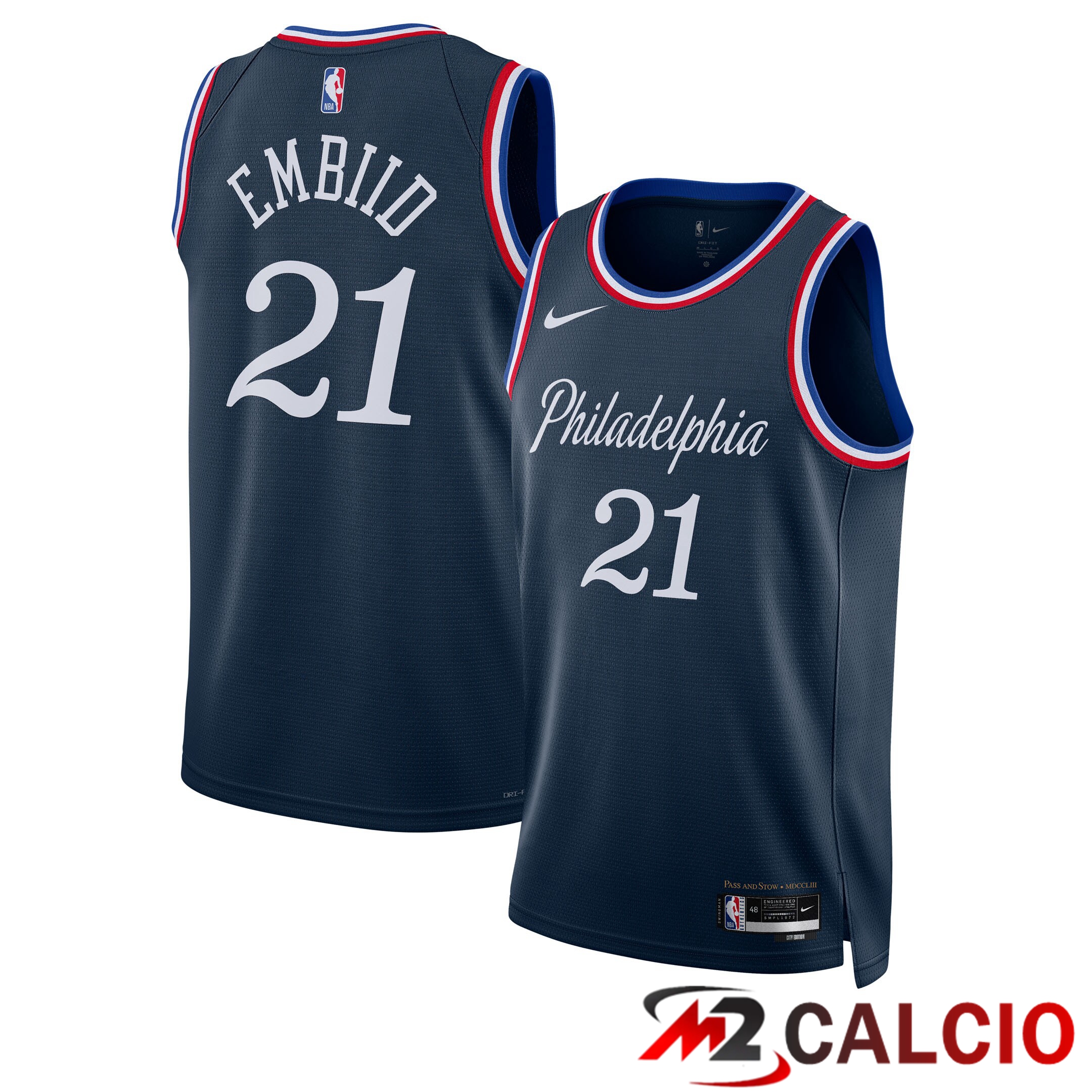 Maglie Philadelphia 76ers Nike 2025/26 City Edition Swingman - Blu Navy - Joel Embiid - Unisex Maglie Philadelphia 76ers Nike 2025/26 City Edition Swingman - Blu Navy - Joel Embiid - Unisex