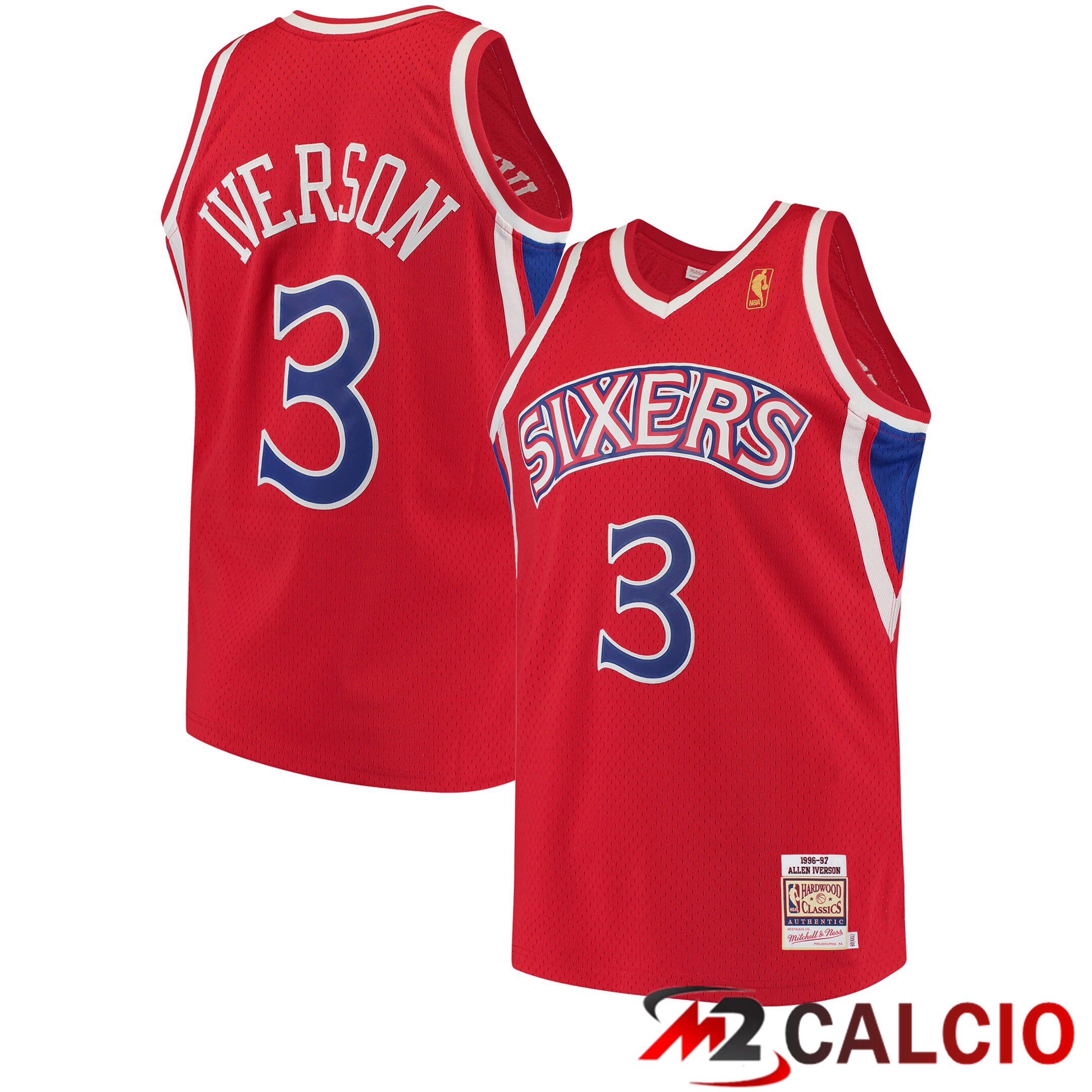 Maglie Philadelphia 76ers Authentic Hardwood Classics 1996/97 Di Mitchell & Ness - Rossa - Allen Iverson Maglie Philadelphia 76ers Authentic Hardwood Classics 1996/97 Di Mitchell & Ness - Rossa - Allen Iverson