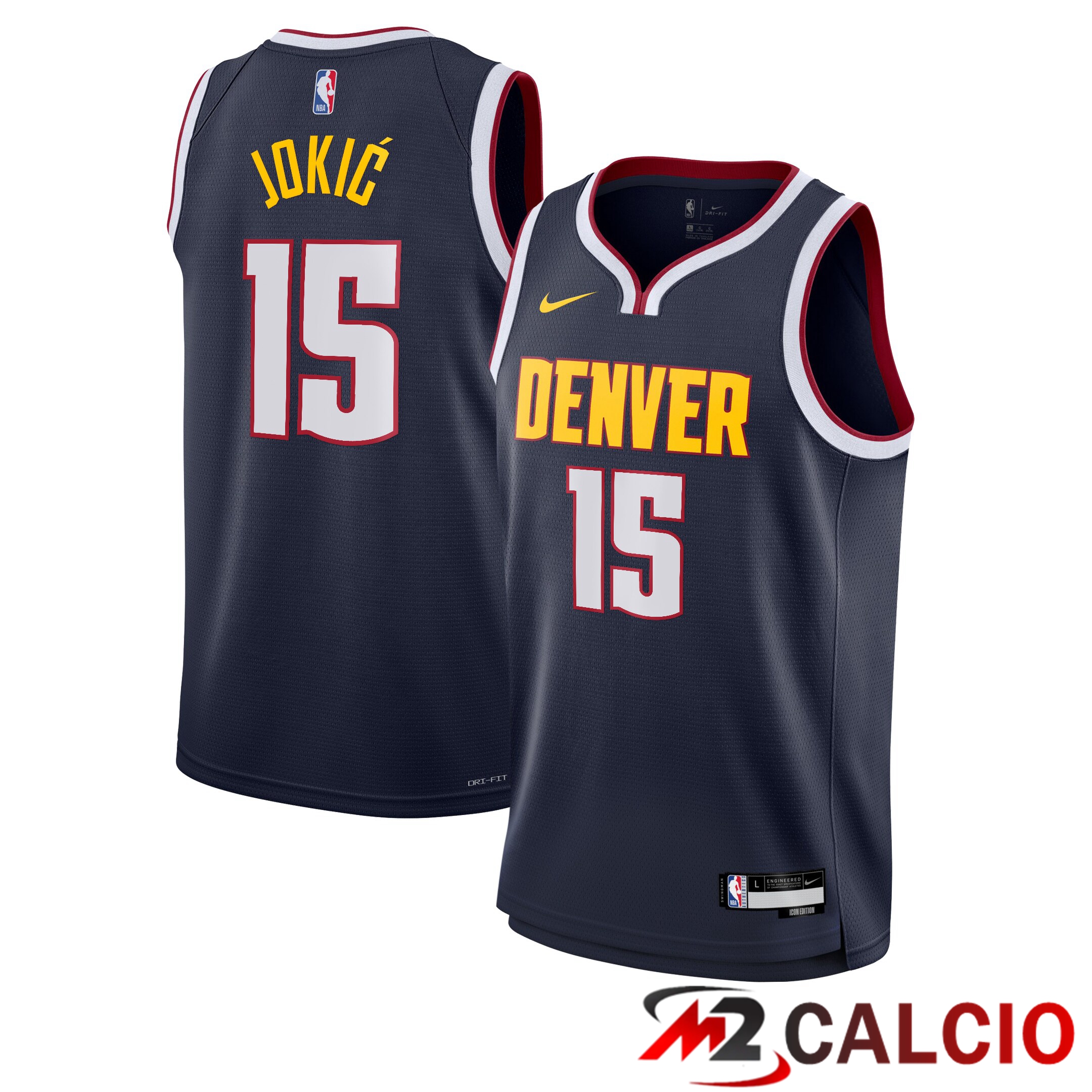 Maglie Nike Icon Swingman Dei Denver Nuggets - Blu Scuro - Nikola Jokić - Giovanile Maglie Nike Icon Swingman Dei Denver Nuggets - Blu Scuro - Nikola Jokić - Giovanile