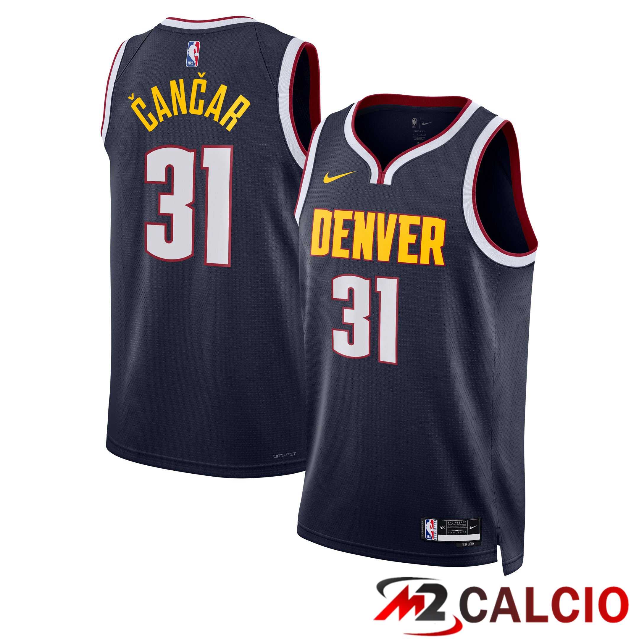 Maglie Denver Nuggets Nike Icon Edition Swingman - Blu Scuro - Vlatko Čančar - Unisex Maglie Denver Nuggets Nike Icon Edition Swingman - Blu Scuro - Vlatko Čančar - Unisex