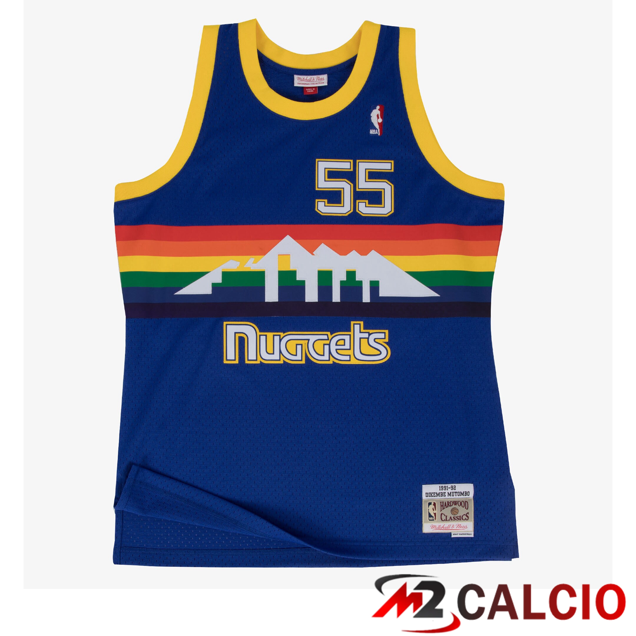 Maglie Swingman Mitchell & Ness Dei Denver Nuggets, Dikembe Mutombo, 1991-92 Maglie Swingman Mitchell & Ness Dei Denver Nuggets, Dikembe Mutombo, 1991-92
