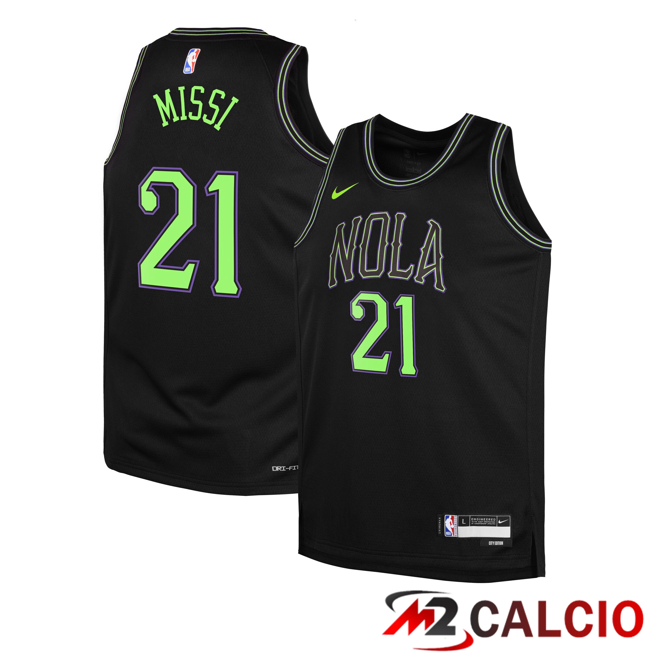 Maglie New Orleans Pelicans Nike 2025/26 City Edition Swingman - Nera - Yves Missi - Gioventu Maglie New Orleans Pelicans Nike 2025/26 City Edition Swingman - Nera - Yves Missi - Gioventu