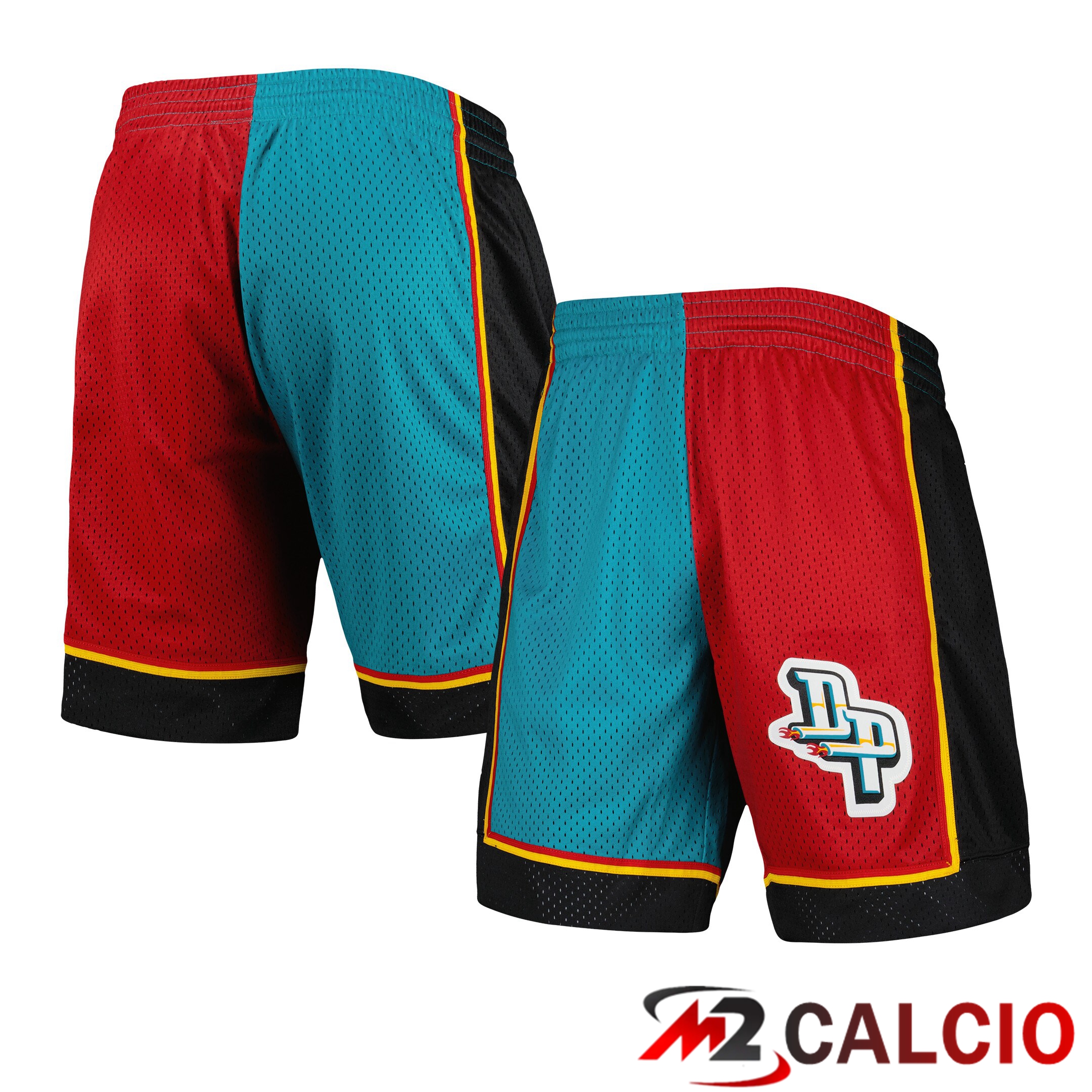 Pantaloncini Swingman Divisi Mitchell & Ness Teal/Rosso Detroit Pistons Hardwood Classics 1998 Da Uomo Pantaloncini Swingman Divisi Mitchell & Ness Teal/Rosso Detroit Pistons Hardwood Classics 1998 Da Uomo