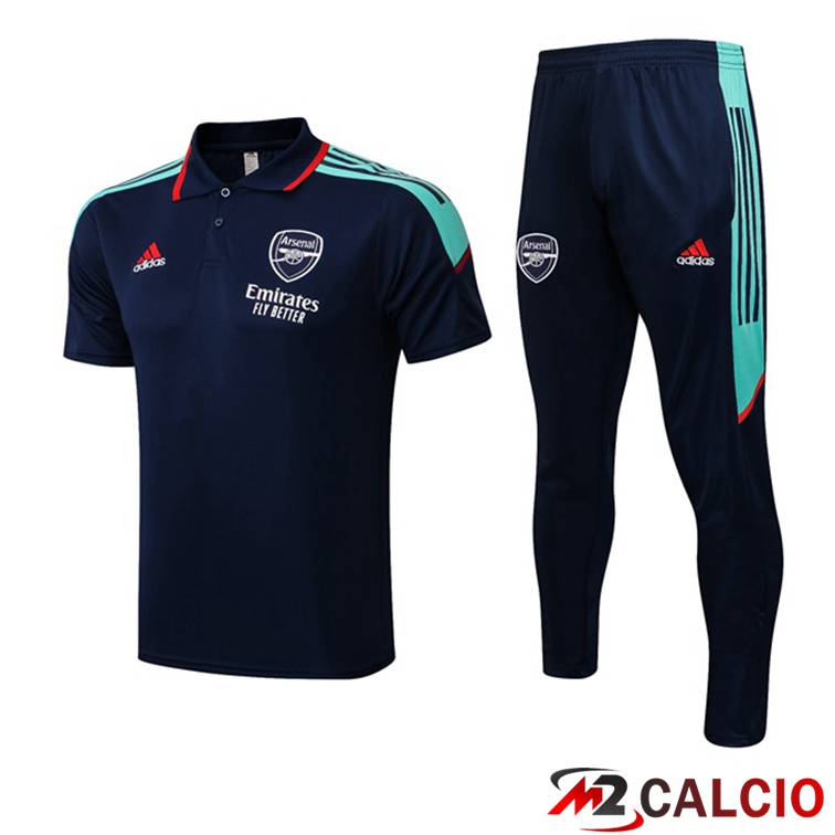 Kit Maglia Polo Arsenal + Pantaloni Blu Royal 2021/2022