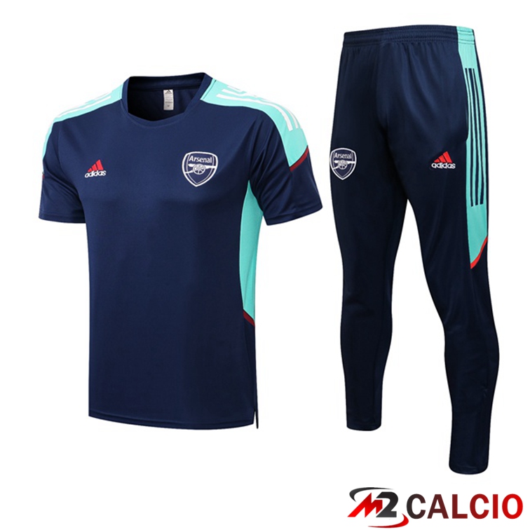 Insieme T Shirt Allenamento Arsenal + Pantaloni Blu Royal 2022/2023