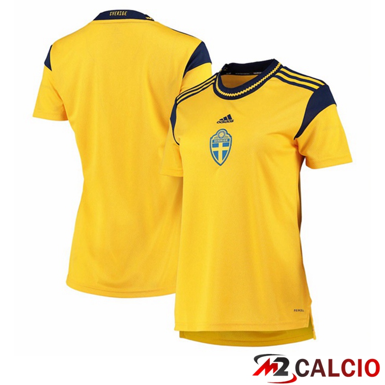 Maglia calcio Svezia Donna Prima Giallo Euro 2022 femminile