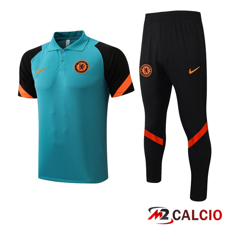 Kit Maglia Polo FC Chelsea + Pantaloni Verde 2021/2022