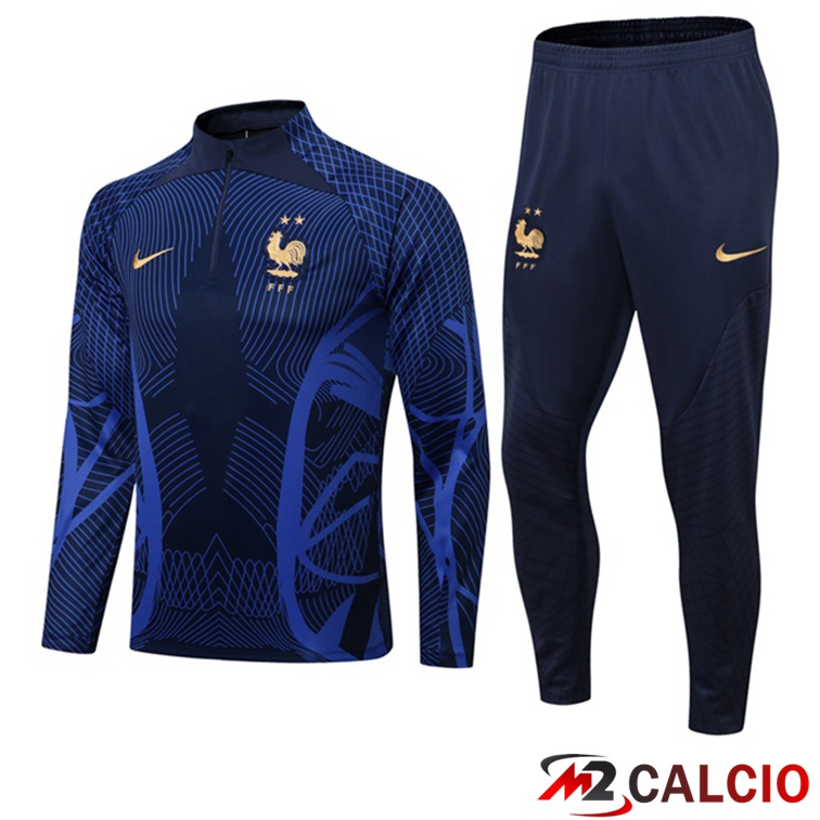 Insieme Tuta Calcio Francia Blu Royal 2022/2023