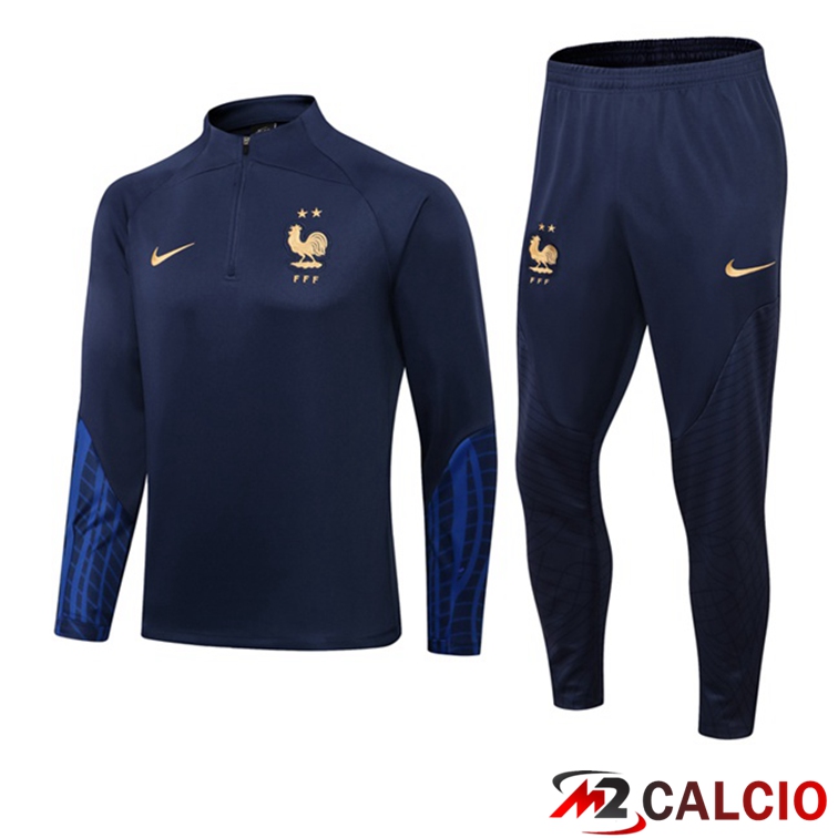 Insieme Tuta Calcio Francia Blu Royal 2022/2023