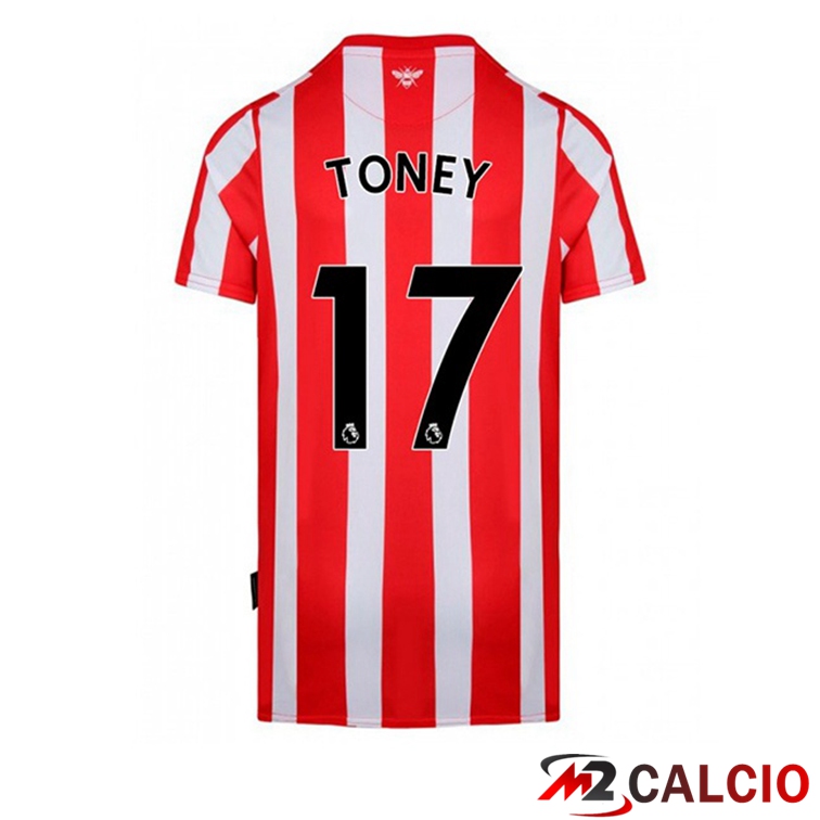 Maglie Calcio Brentford FC (TONEY 17) Prima Rosso Bianco 2022/2023